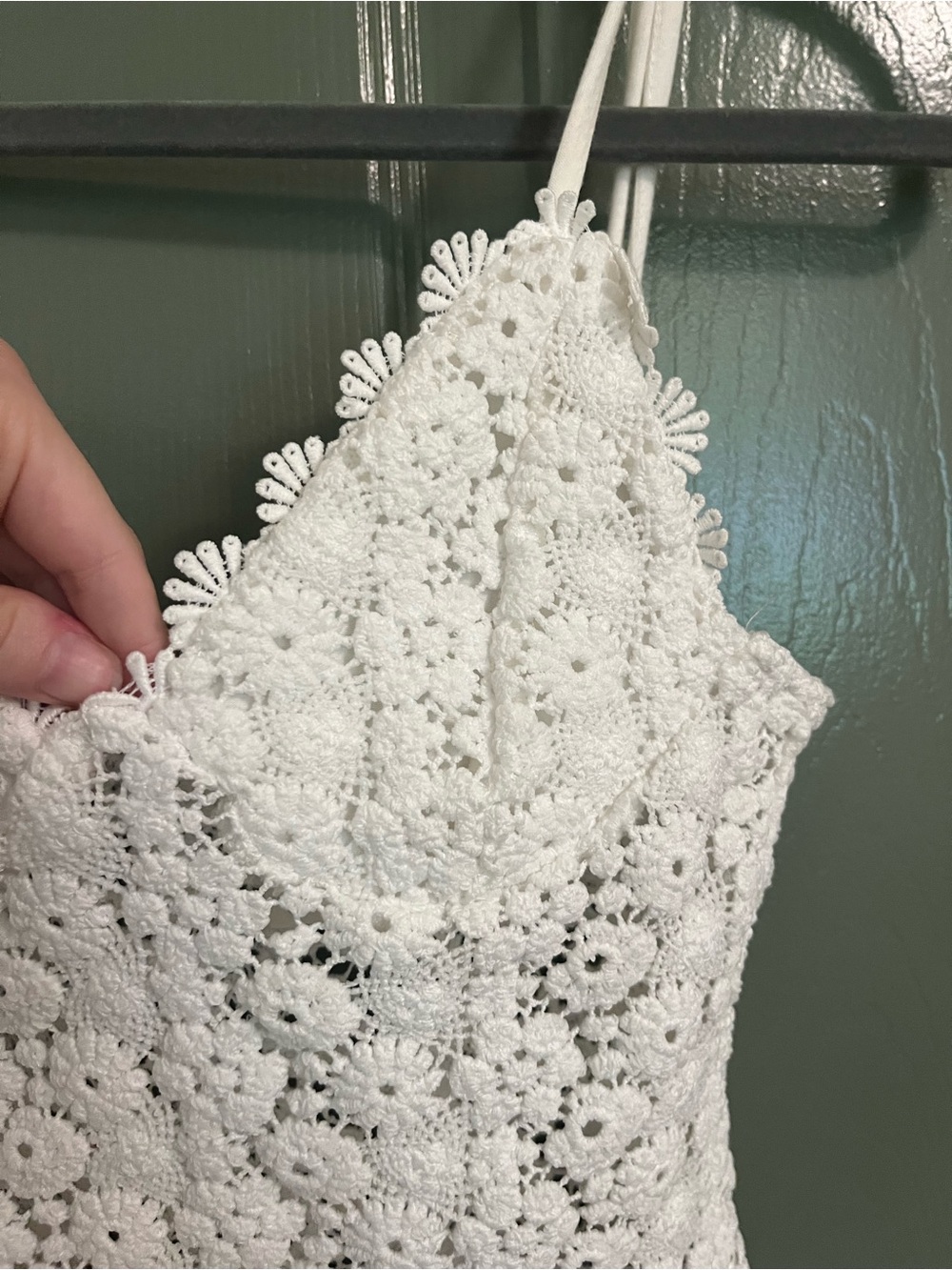 H&M White Floral Crochet One-Piece Bodysuit - Picture 3 of 5
